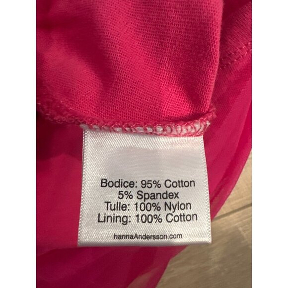 Hanna Andersson Girls Long-Sleeve Pink Tulle Dress US 12 / 150 Cm Cotton Blend - Picture 4 of 6